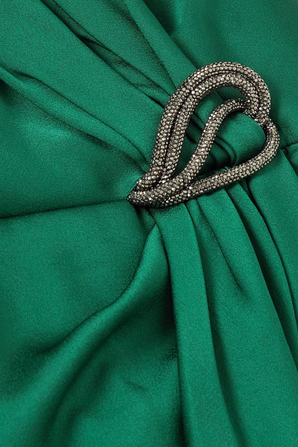 SAFIYAA Irene cape-effect crystal-embellished satin gown