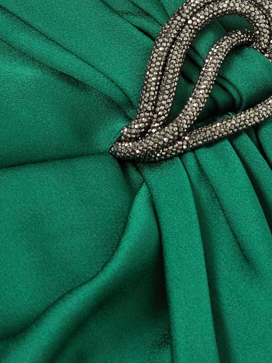 irene cape-effect crystal-embellished satin gown