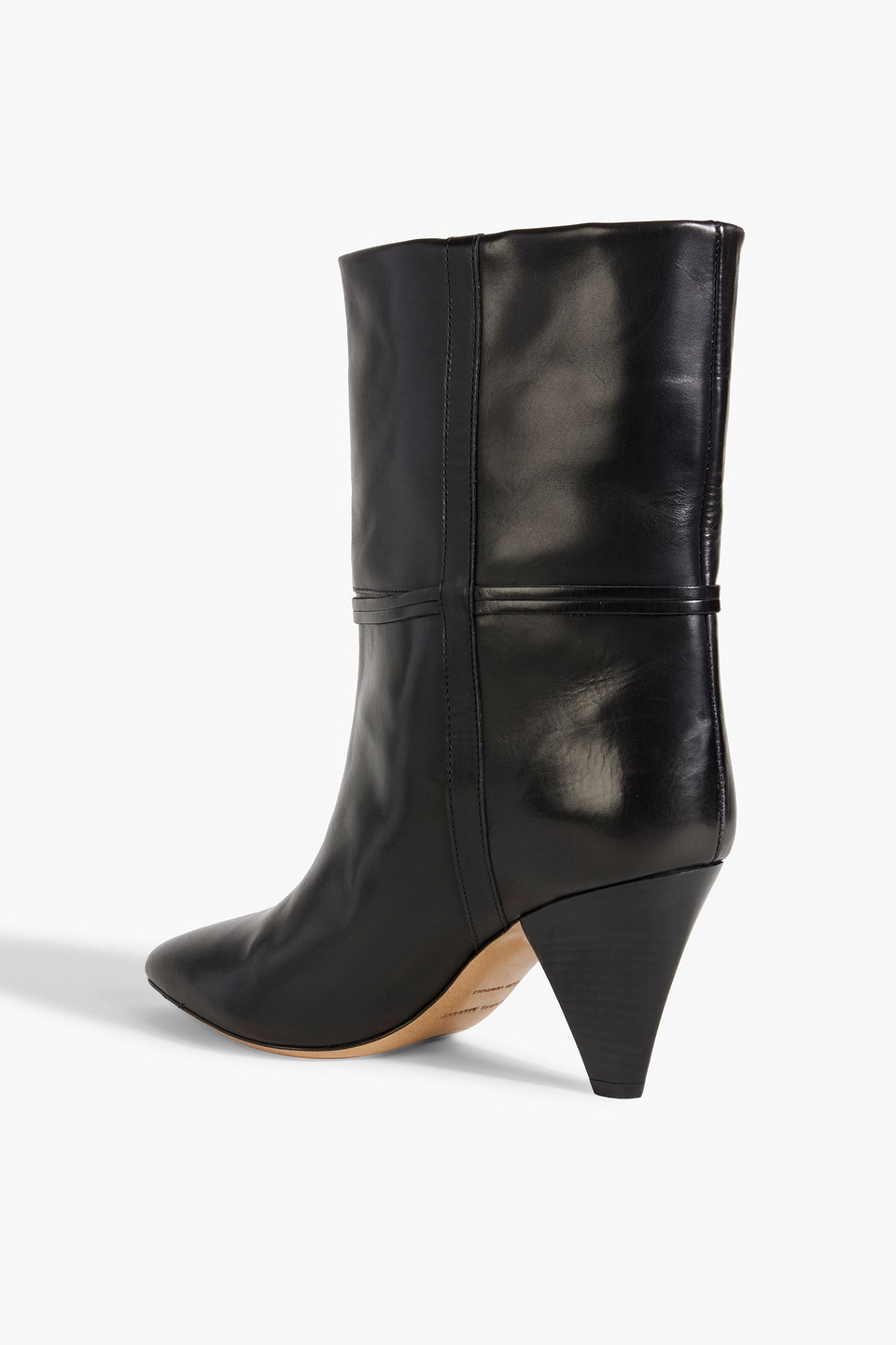 Isabel Marant Lunder High Heels Ankle Boots In Black Leather In Black