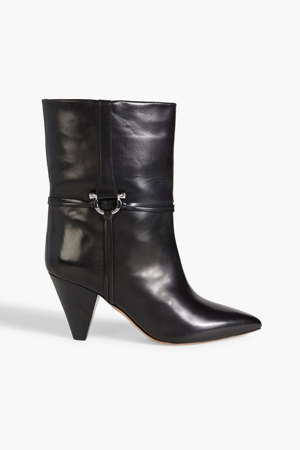 Isabel Marant Lunder High Heels Ankle Boots In Black Leather In Black
