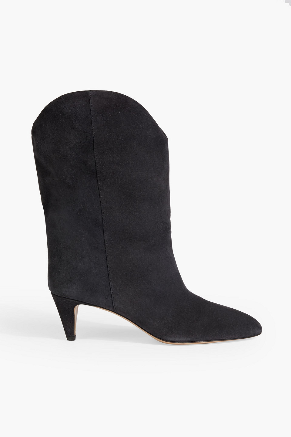 Shop Isabel Marant Dernee Suede Ankle Boots In Charcoal