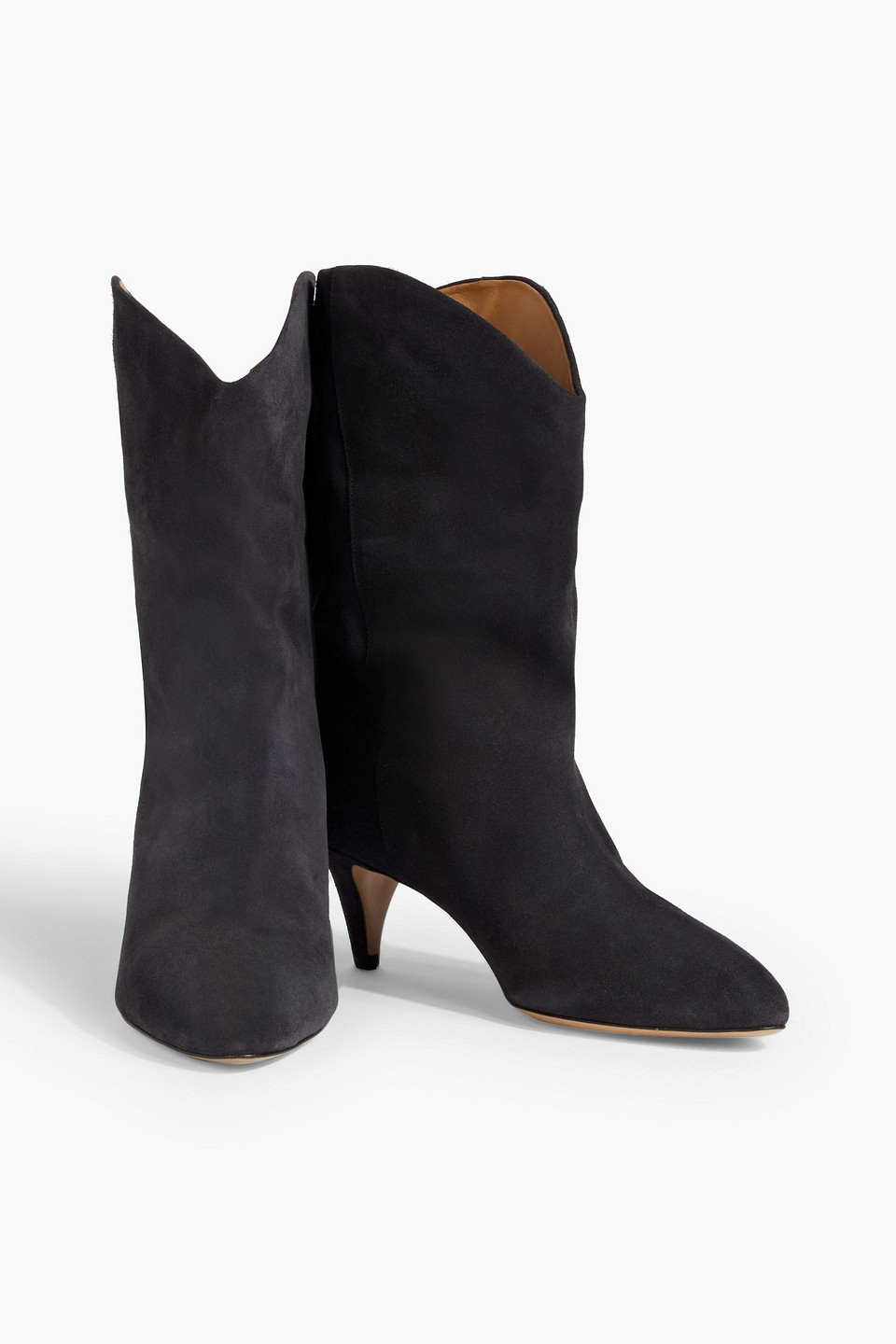 Shop Isabel Marant Dernee Suede Ankle Boots In Charcoal