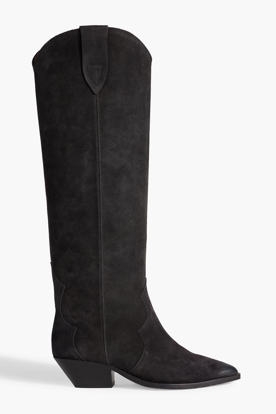Shop Isabel Marant Denvee Suede Knee Boots In Charcoal