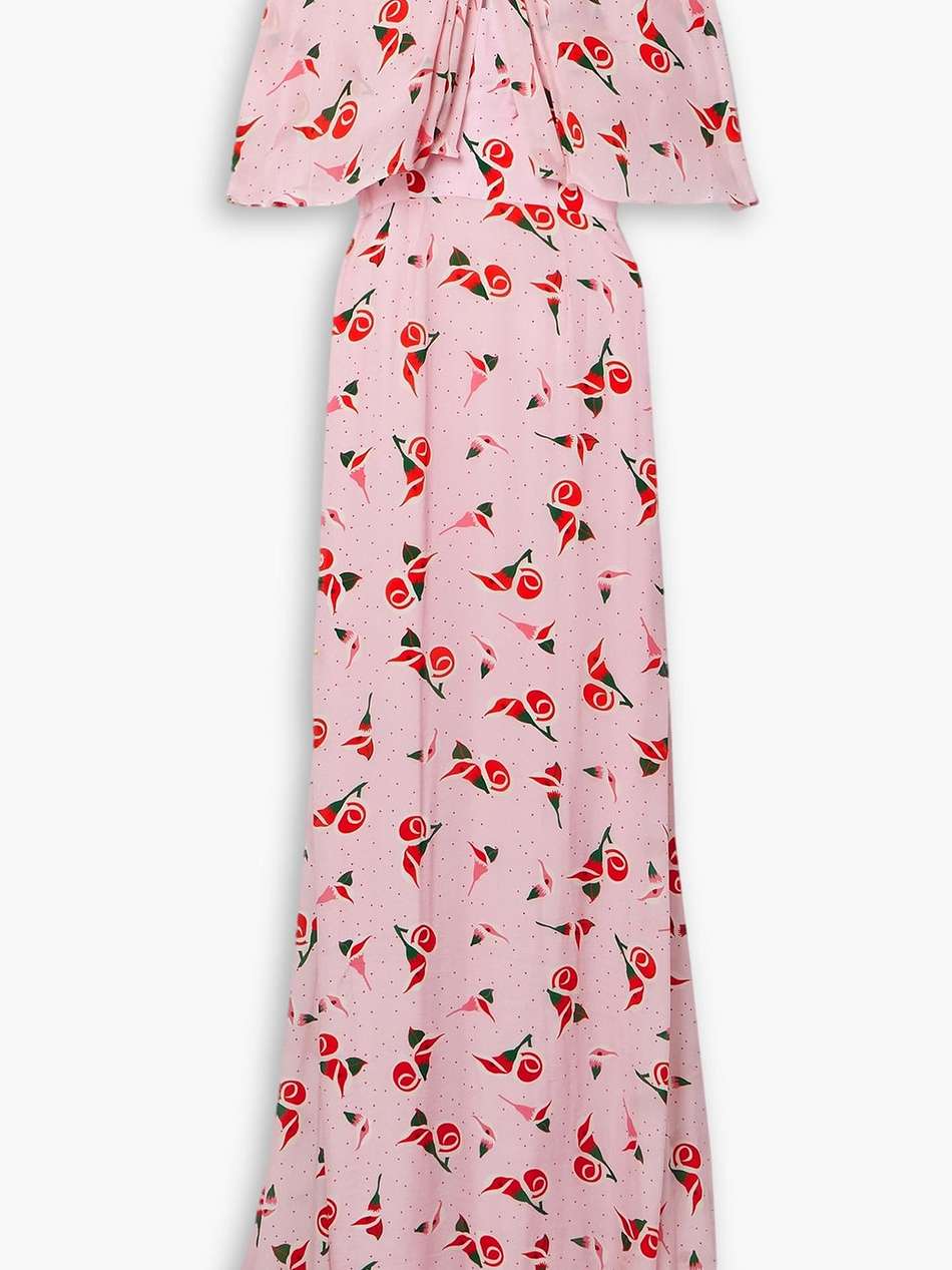 leonora convertible floral-print chiffon gown