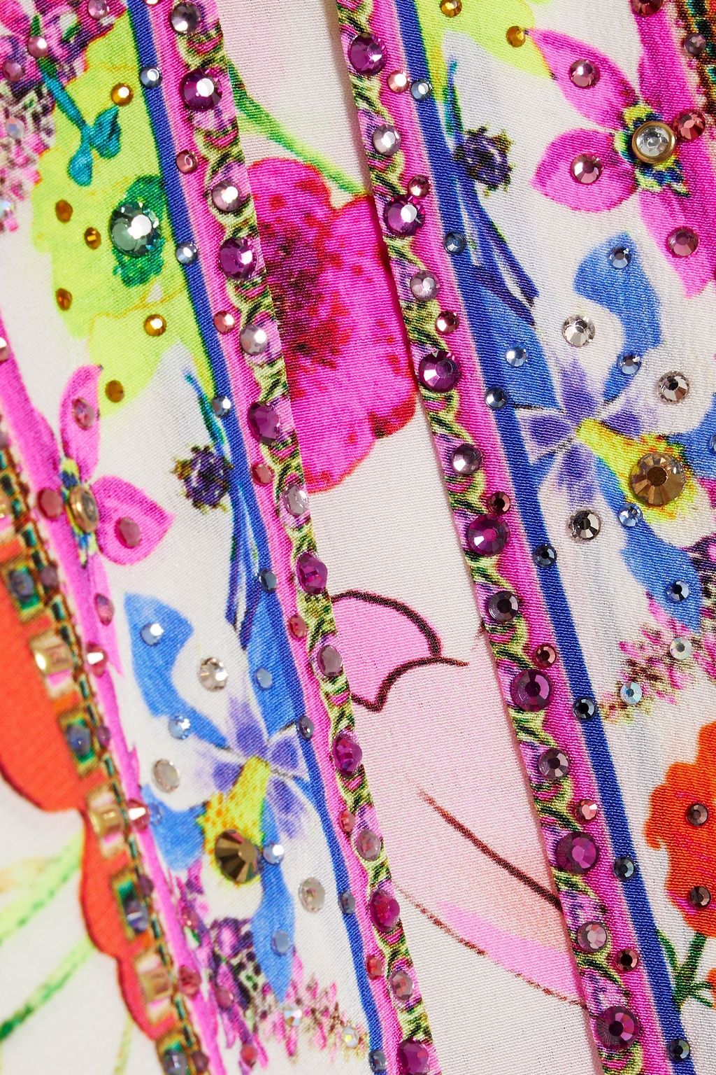 CAMILLA Crystal-embellished printed silk crepe de chine maxi dress