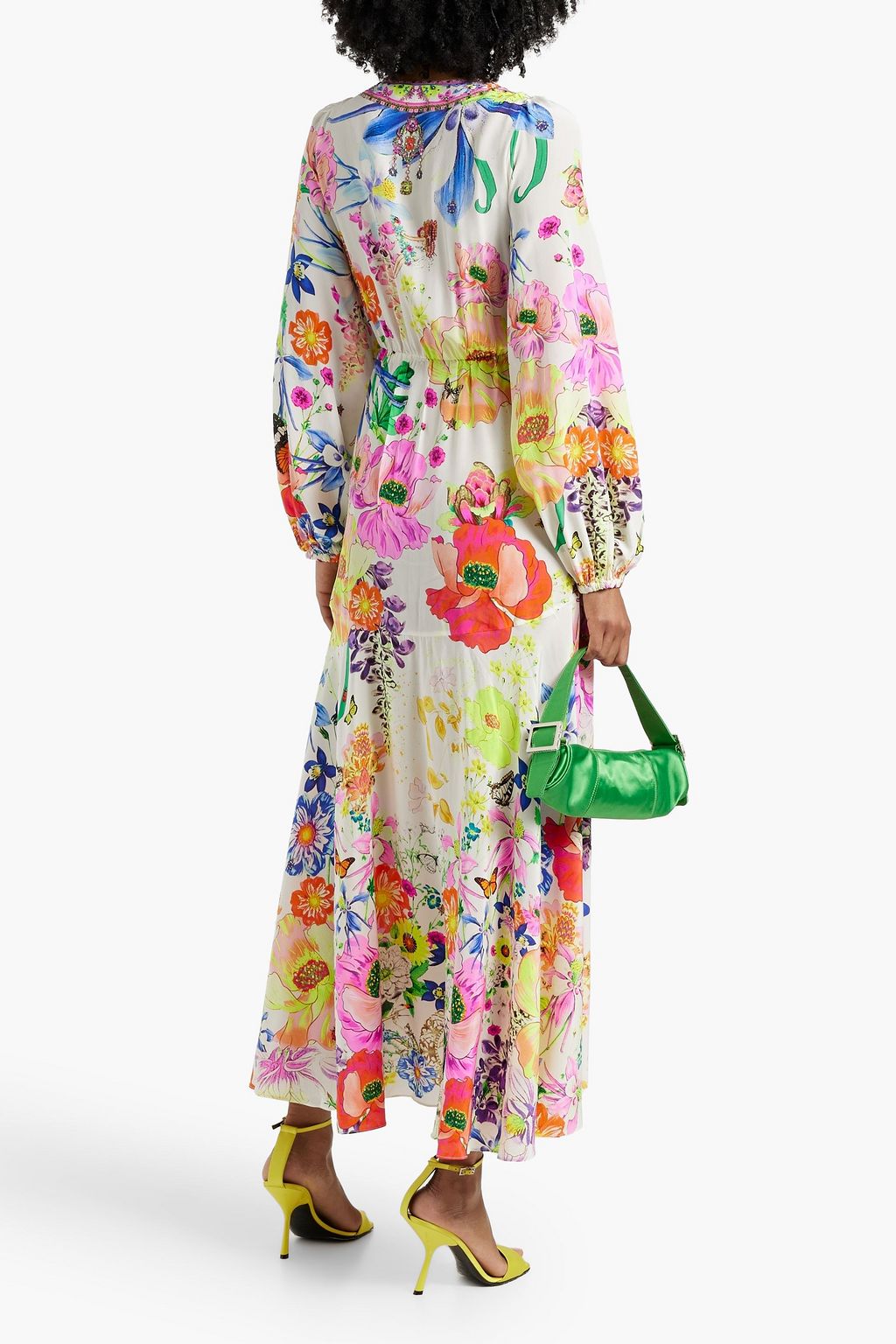 CAMILLA Crystal-embellished printed silk crepe de chine maxi dress