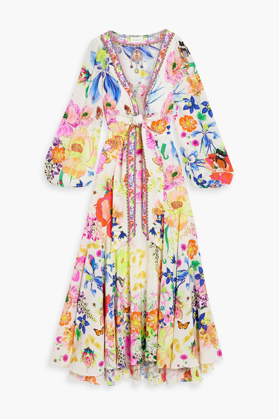 Camilla Crystal-embellished Printed Silk Crepe De Chine Maxi Dress In Pink