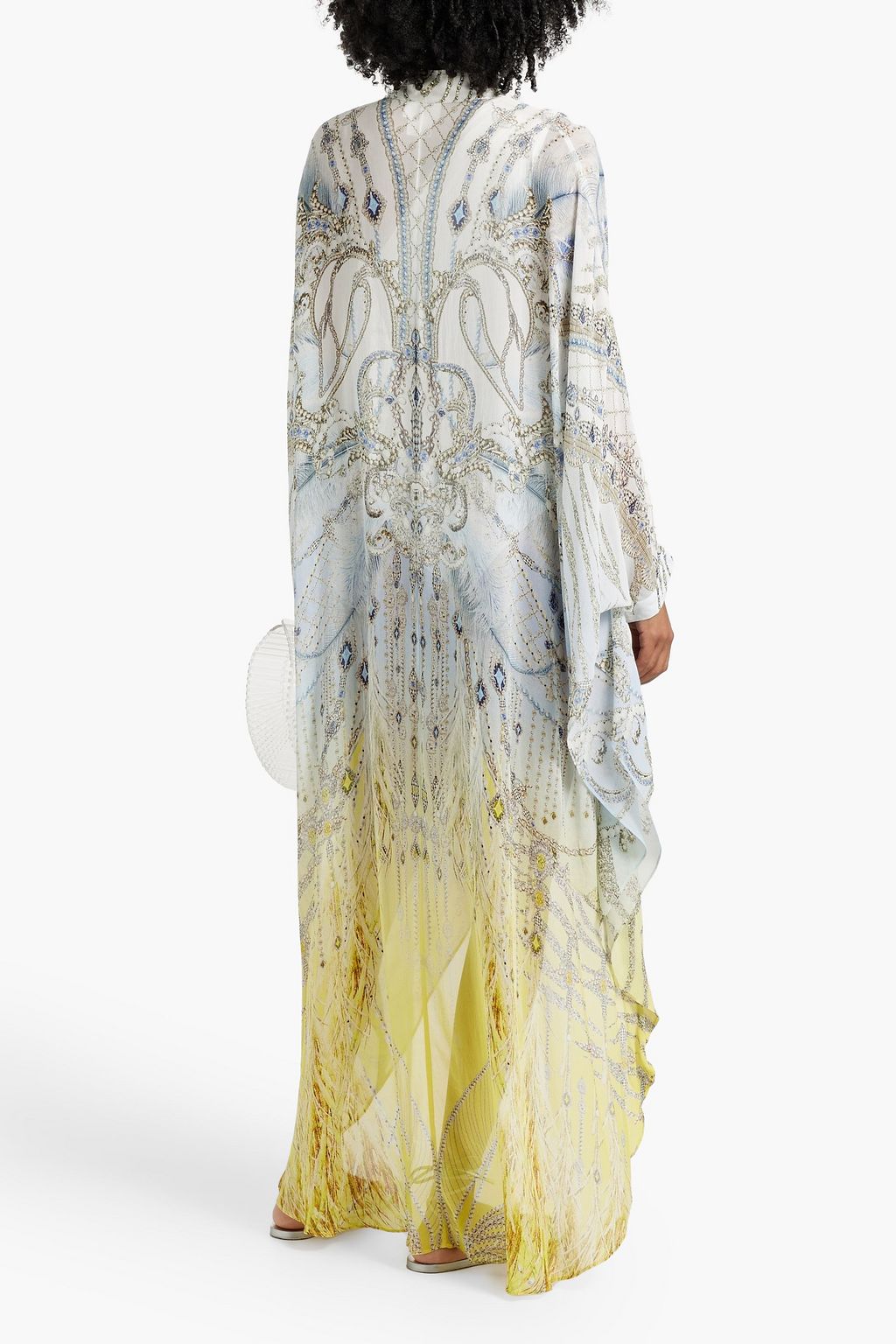 CAMILLA Crystal-embellished printed silk crepe de chine coverup