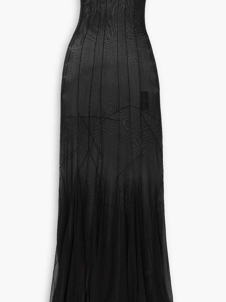 tallulah strapless silk-blend maxi dress