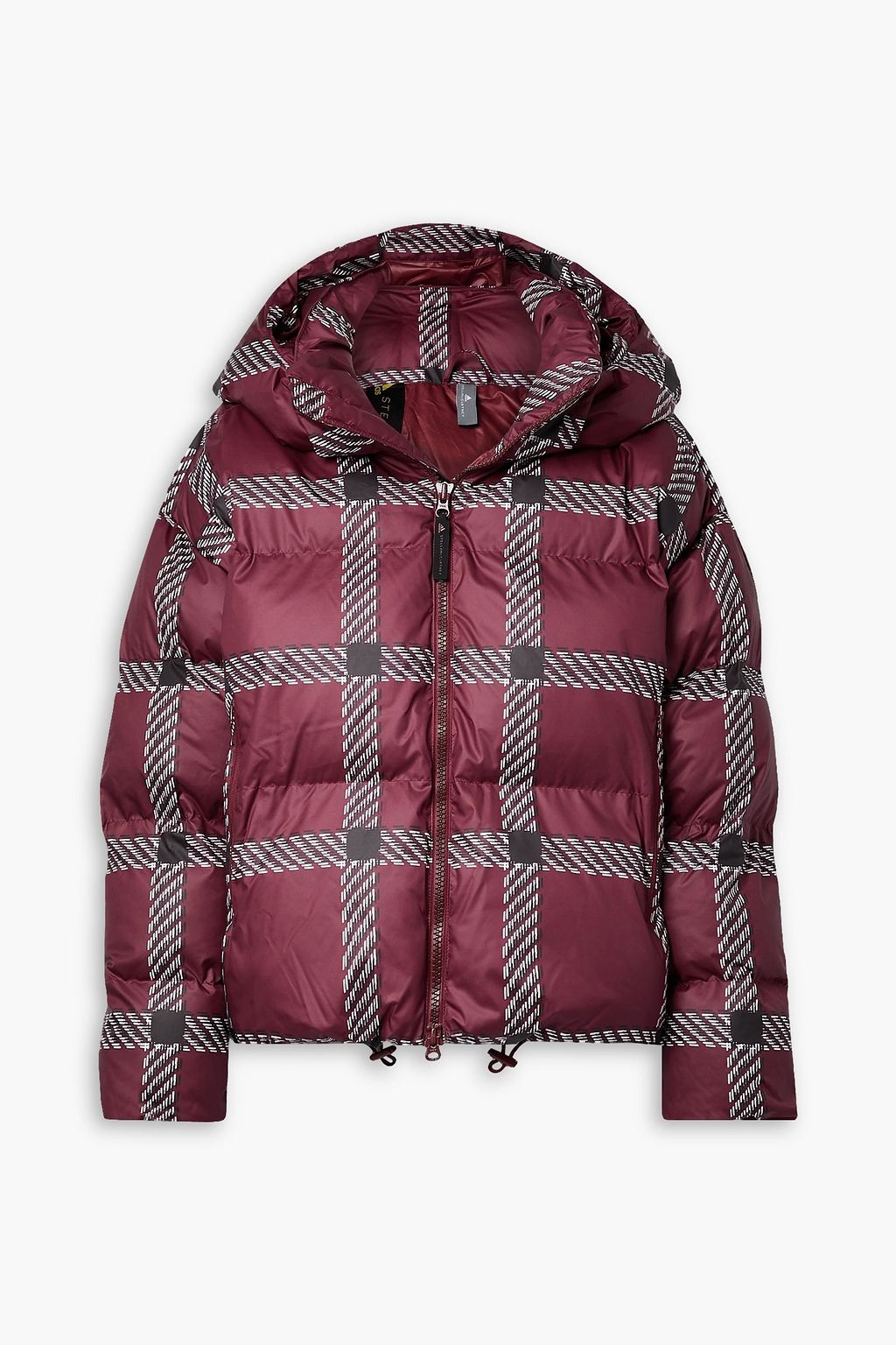 ADIDAS BY STELLA MCCARTNEY Padded cropped checked shell jacket THE OUTNET
