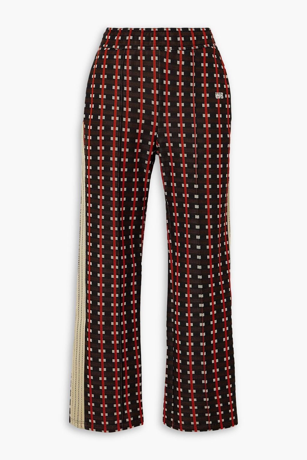 WALES BONNER Power crochet-trimmed jacquard-knit track pants | THE 
