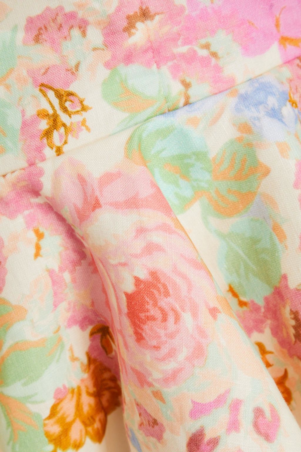 ZIMMERMANN Floral-print linen peplum top