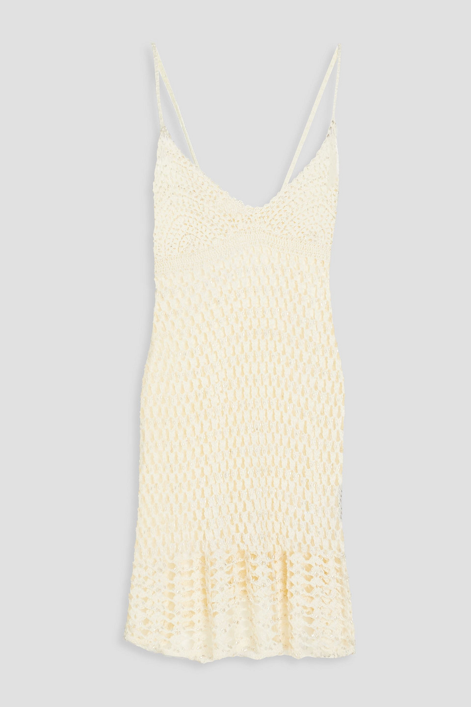 Cult Gaia Salma Crochet-knit Mini Dress In Cream