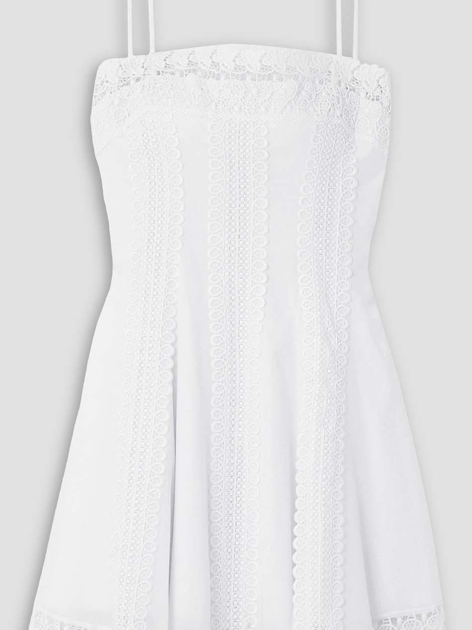 ornella guipure lace-trimmed cotton-blend voile mini dress