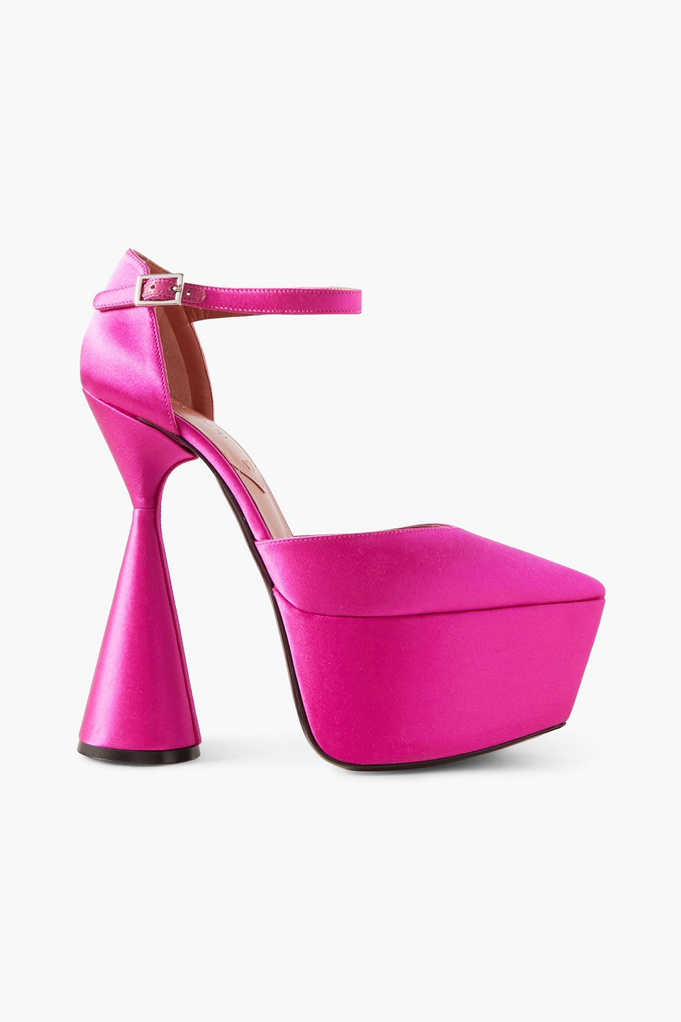 D’accori 150mm Reign Satin Pumps In Fuchsia