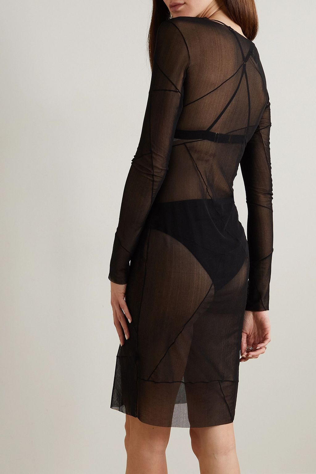CORTANA Tallulah stretch silk-blend tulle top