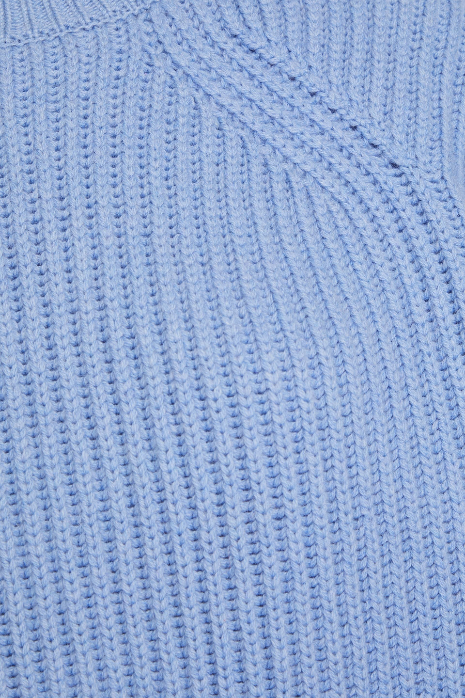 Another Tomorrow Cashmere And Wool-blend Sweater In Light Blue
