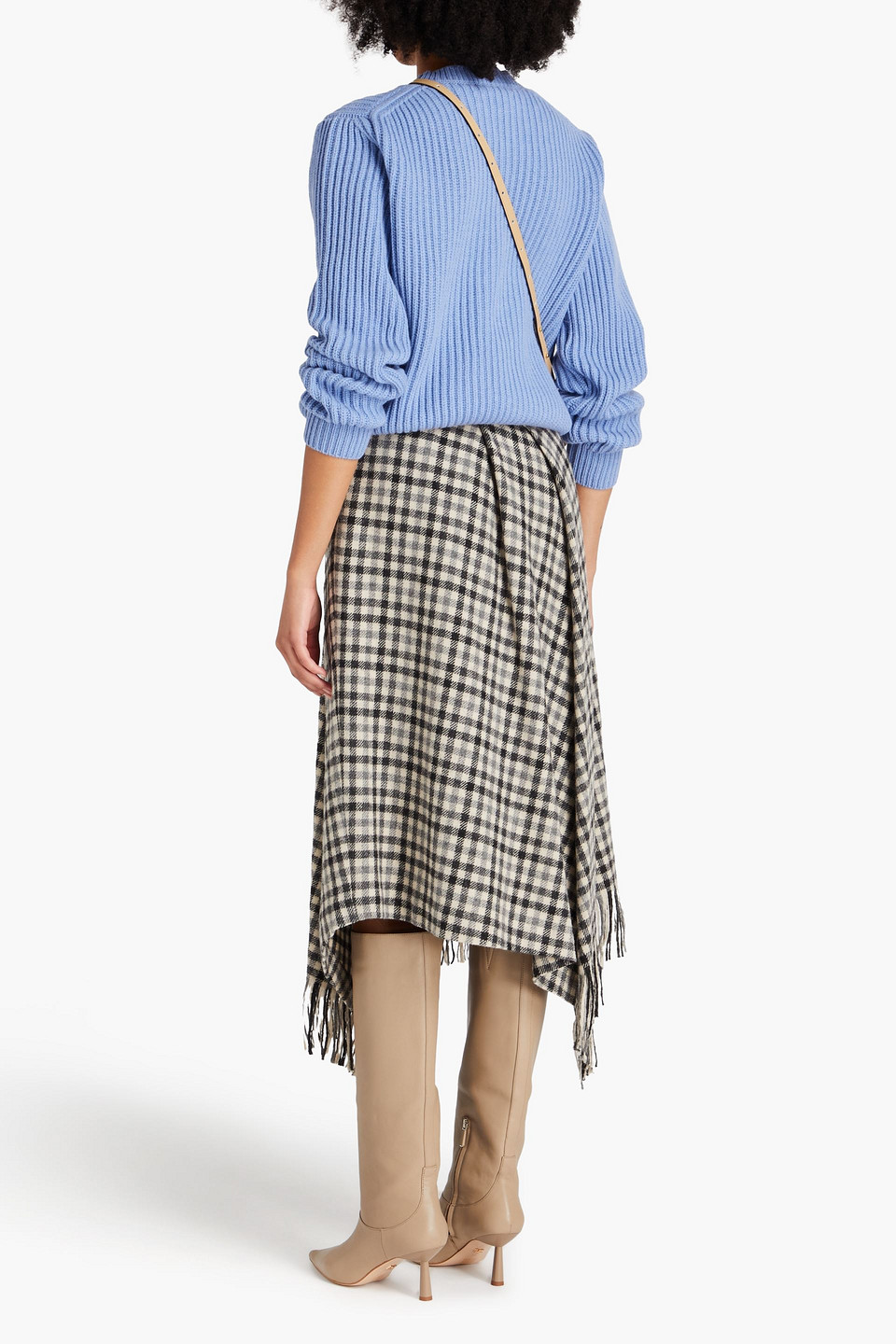 Another Tomorrow Cashmere And Wool-blend Sweater In Light Blue