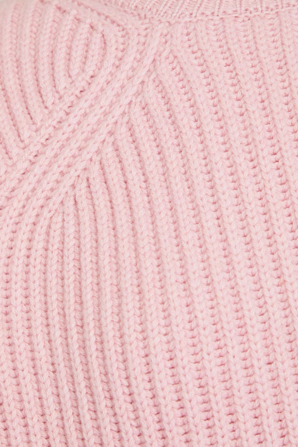 Shop Another Tomorrow Ribbed Cashmere And Wool-blend Sweater In Baby Pink