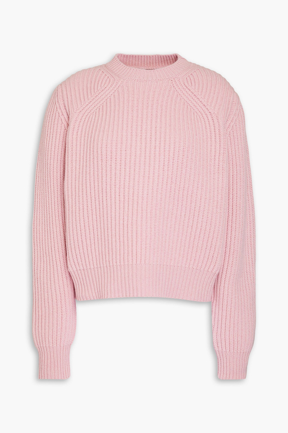 Another Tomorrow Ribbed Cashmere And Wool-blend Sweater In Orchid