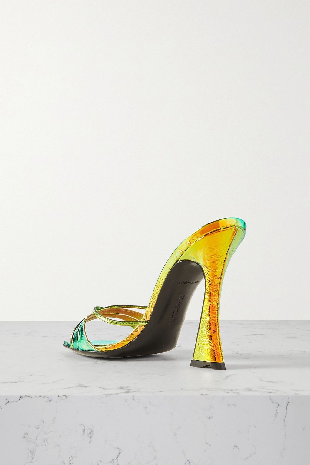 D'ACCORI Lust crystal-embellished glittered leather mules
