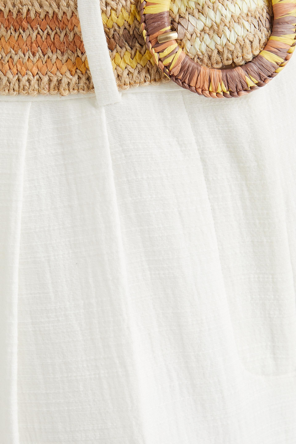 Zimmermann Devi Wide-leg Tuck Pants In Ivory