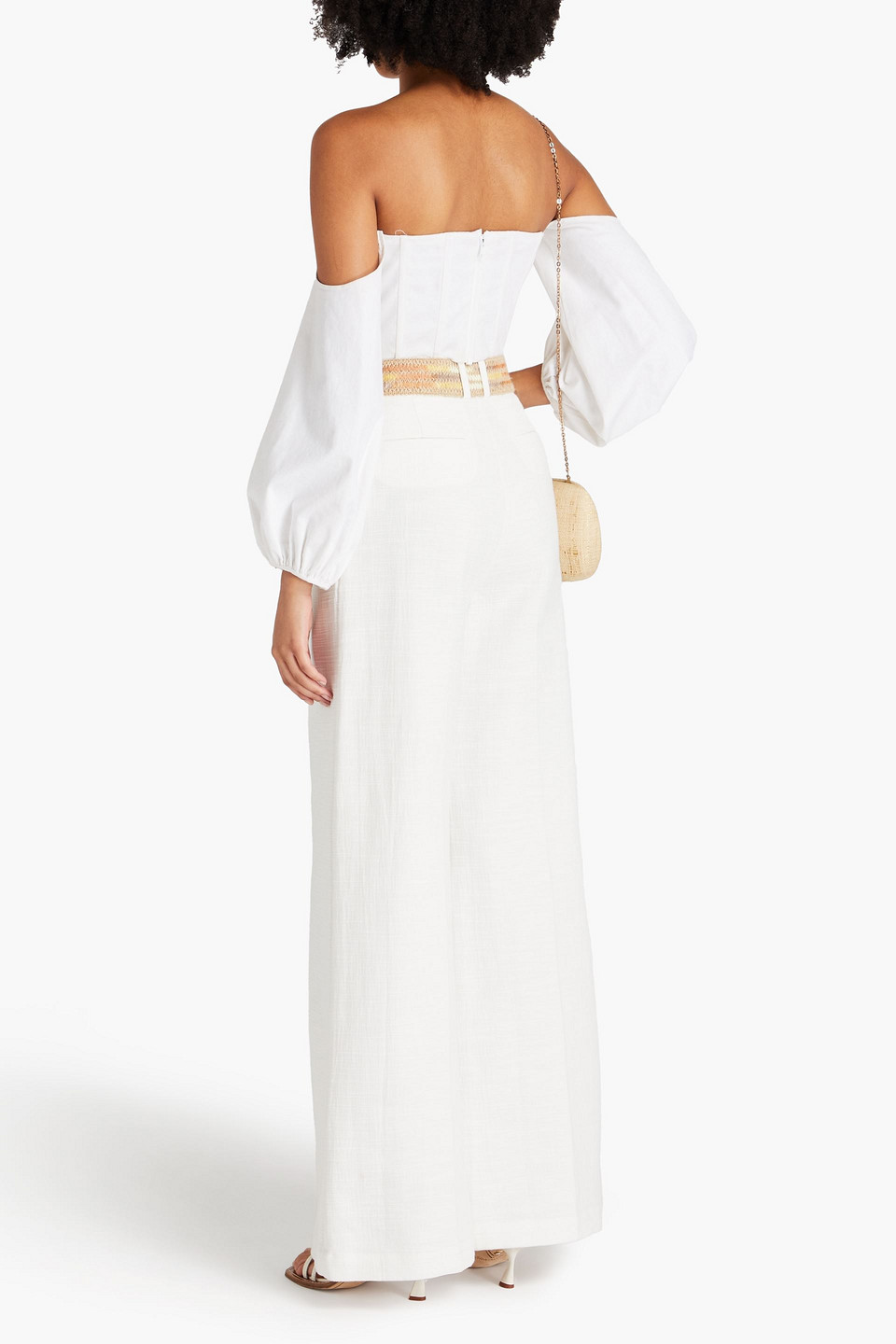 Zimmermann Devi Wide-leg Tuck Pants In Ivory