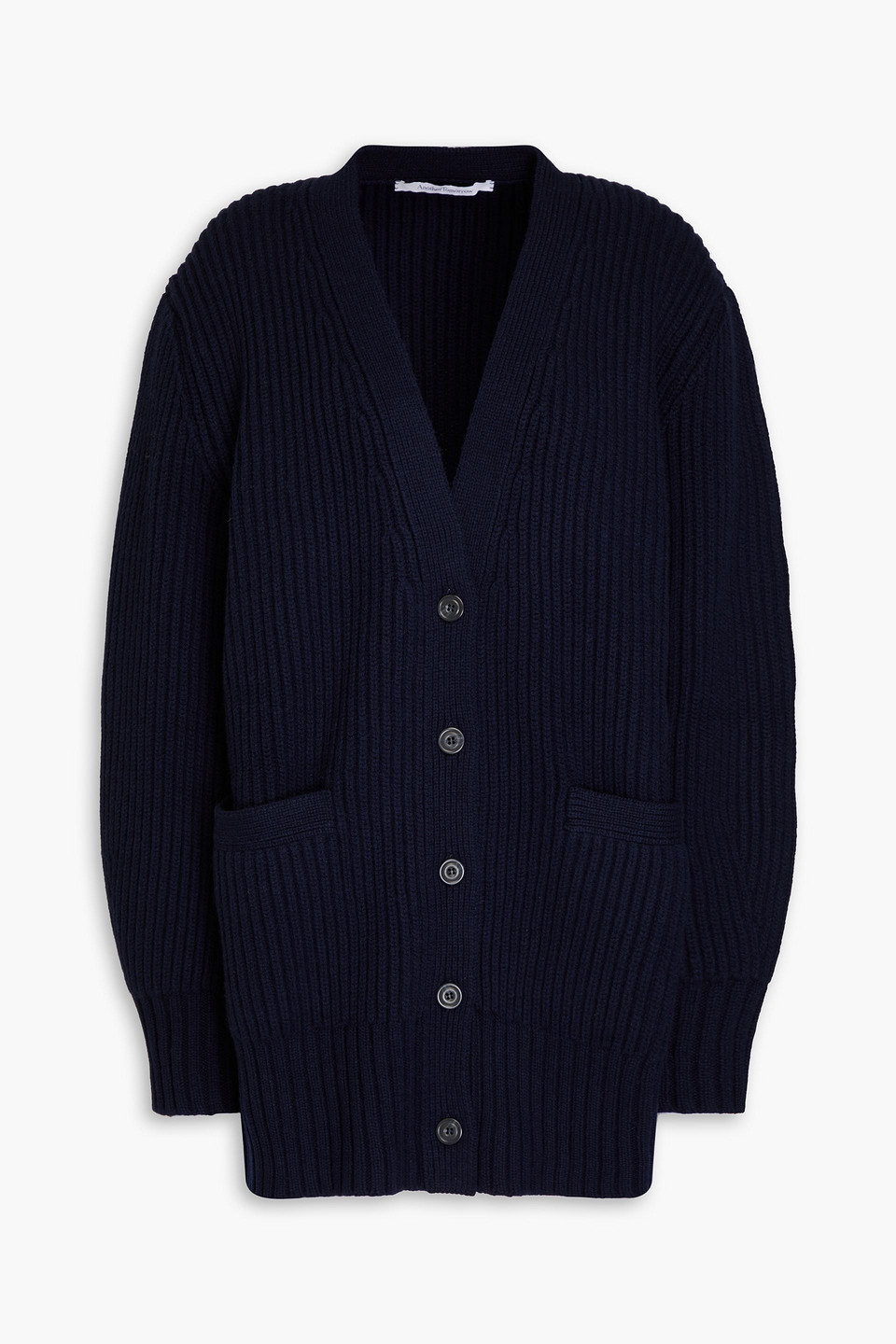 Ribbed cashmere and wool-blend cardigan
