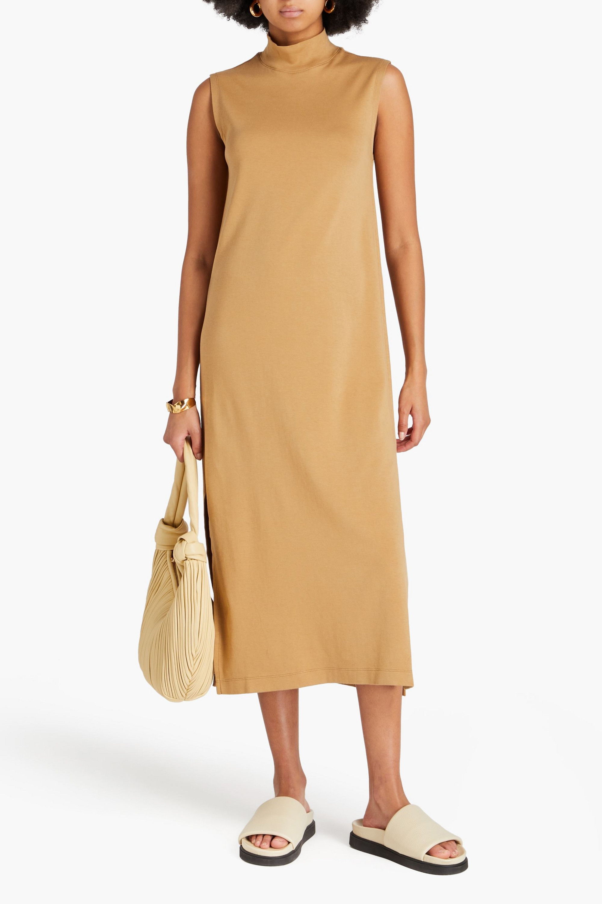 Another Tomorrow Cotton-jersey midi dress