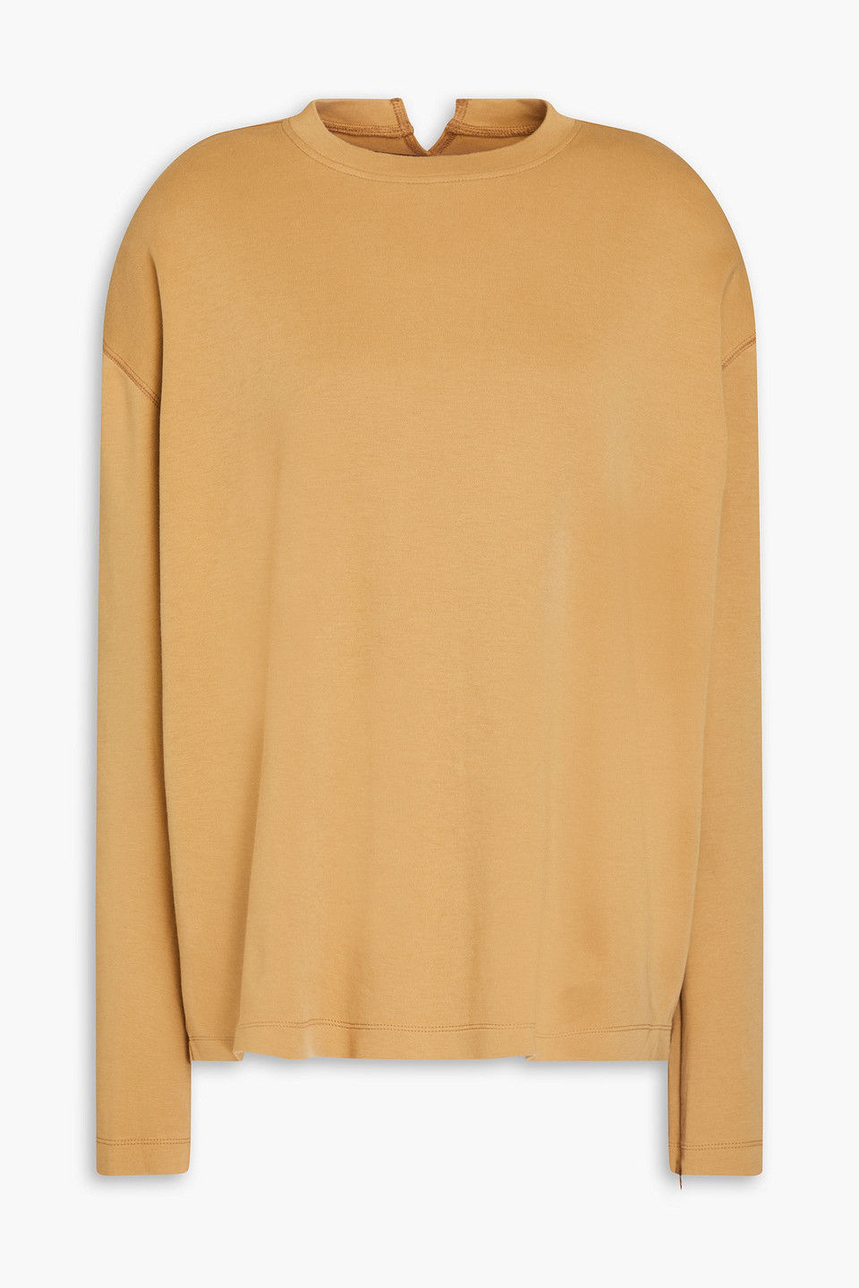 Another Tomorrow Cotton-jersey Top In Camel