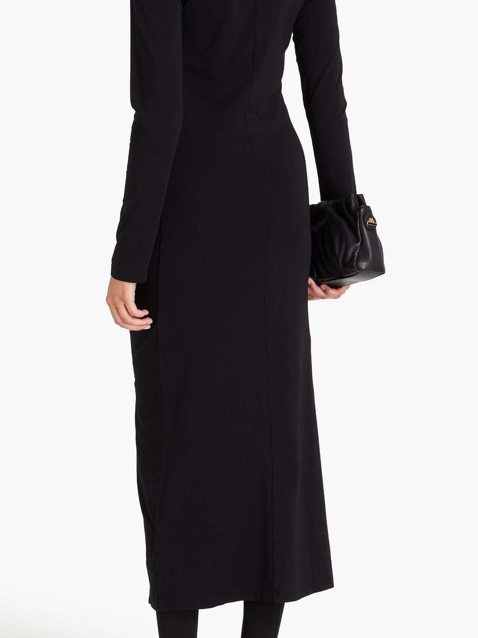 ruched jersey midi dress