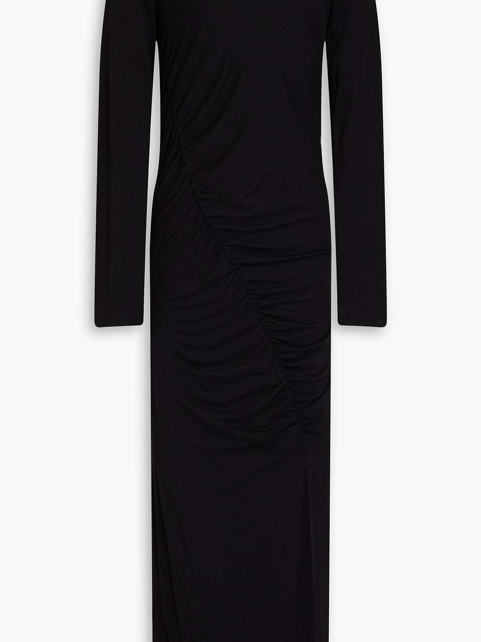 ruched jersey midi dress