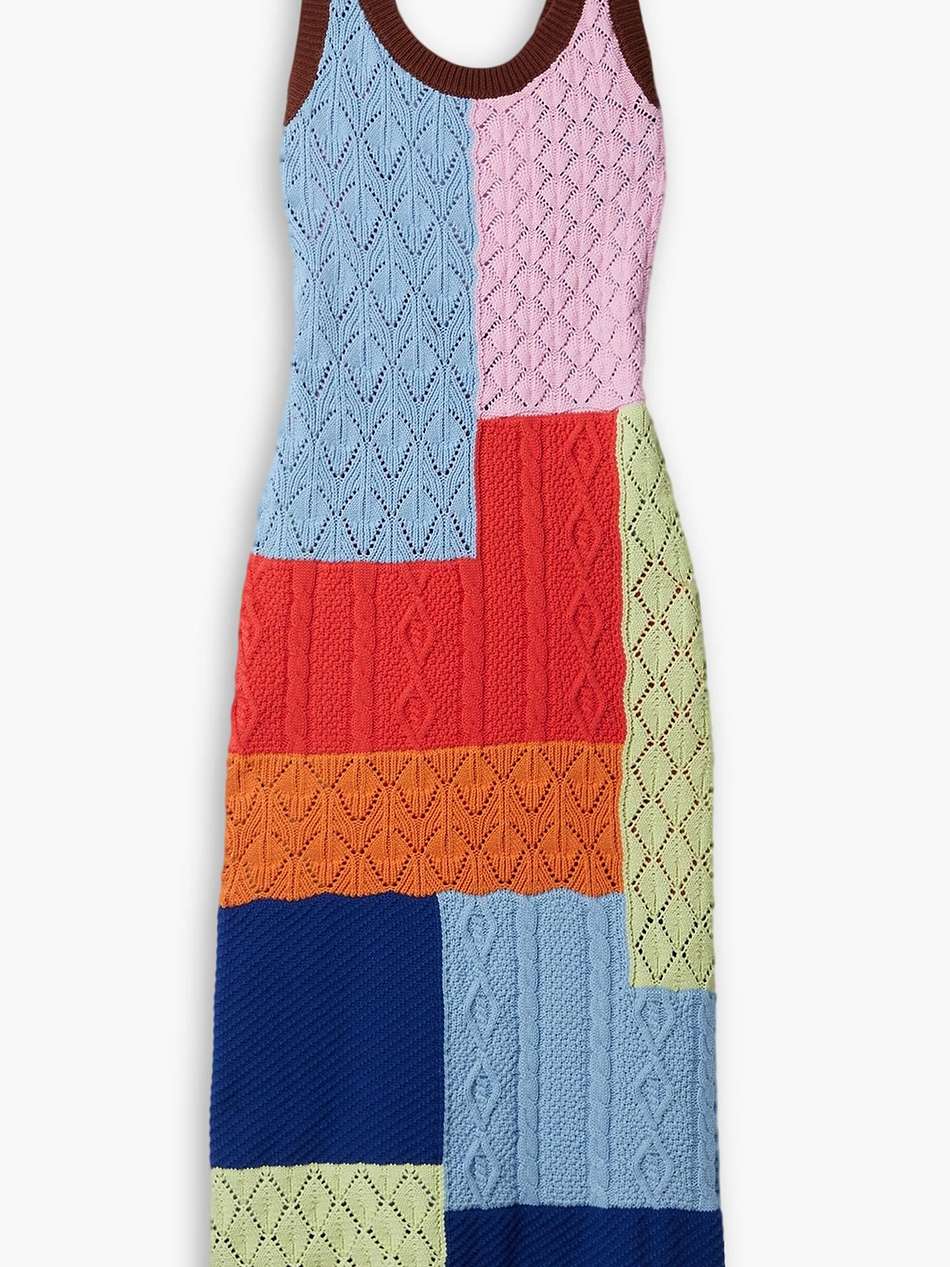 mark fringed crocheted cotton midi dress