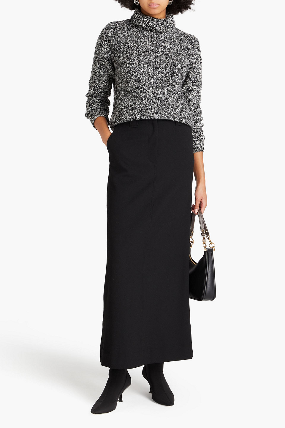 ANOTHER TOMORROW CASHMERE AND WOOL-BLEND TURTLENECK SWEATER