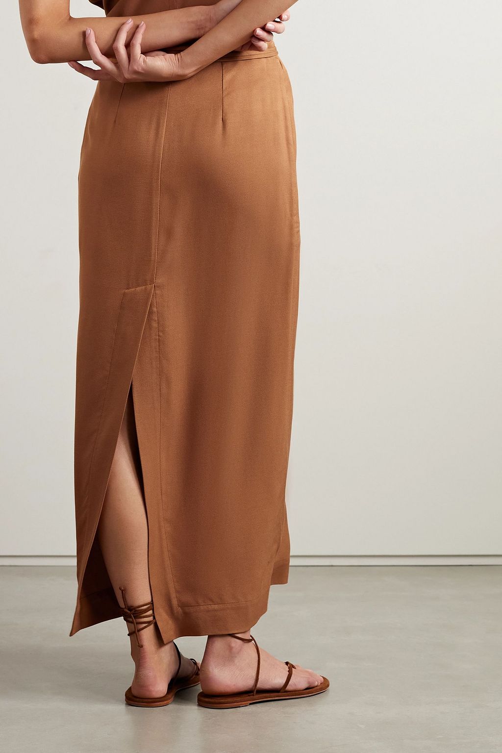 BONDI BORN Lesi woven midi skirt