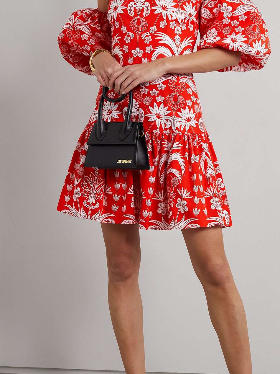 ziggy off-the-shoulder floral-print cotton mini dress