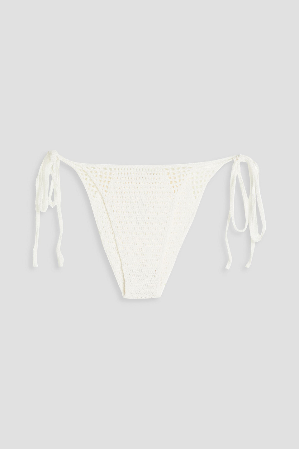 Cult Gaia Bellona Crocheted Cotton Bikini Bottoms In Off-white