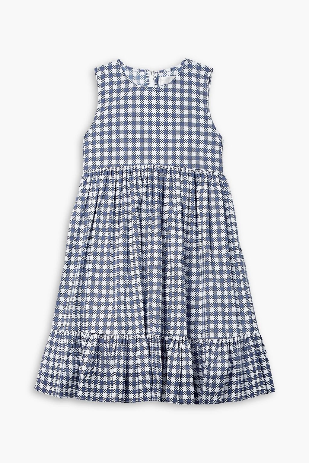 CAROLINE CONSTAS Miriam tiered gingham cotton blend poplin mini dress THE OUTNET