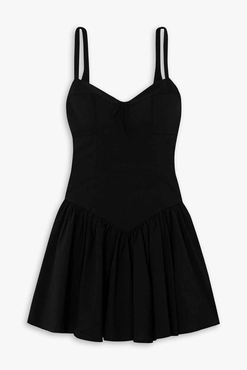 Caroline Constas Orelia Cotton-blend Poplin Mini Dress In Black
