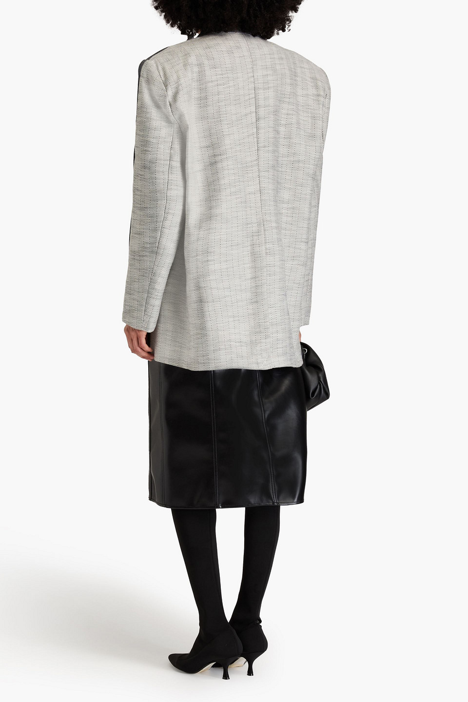 REMAIN BIRGER CHRISTENSEN OVERSIZED TWO-TONE HERRINGBONE COTTON BLAZER