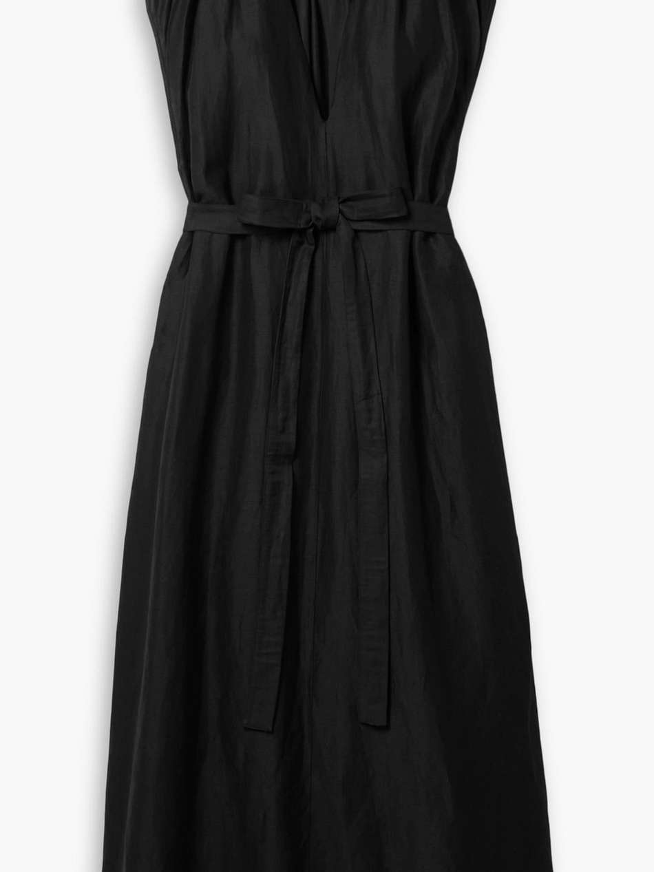 marigot belted voile maxi dress