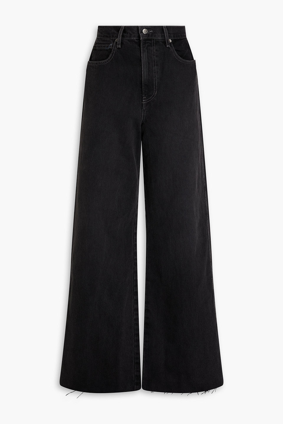 Veronica Beard Taylor High-rise Wide-leg Jeans In Black