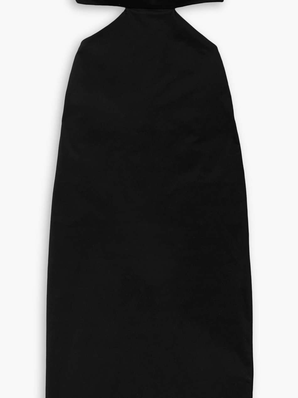 monte carlo strapless cutout cotton-blend cady midi dress