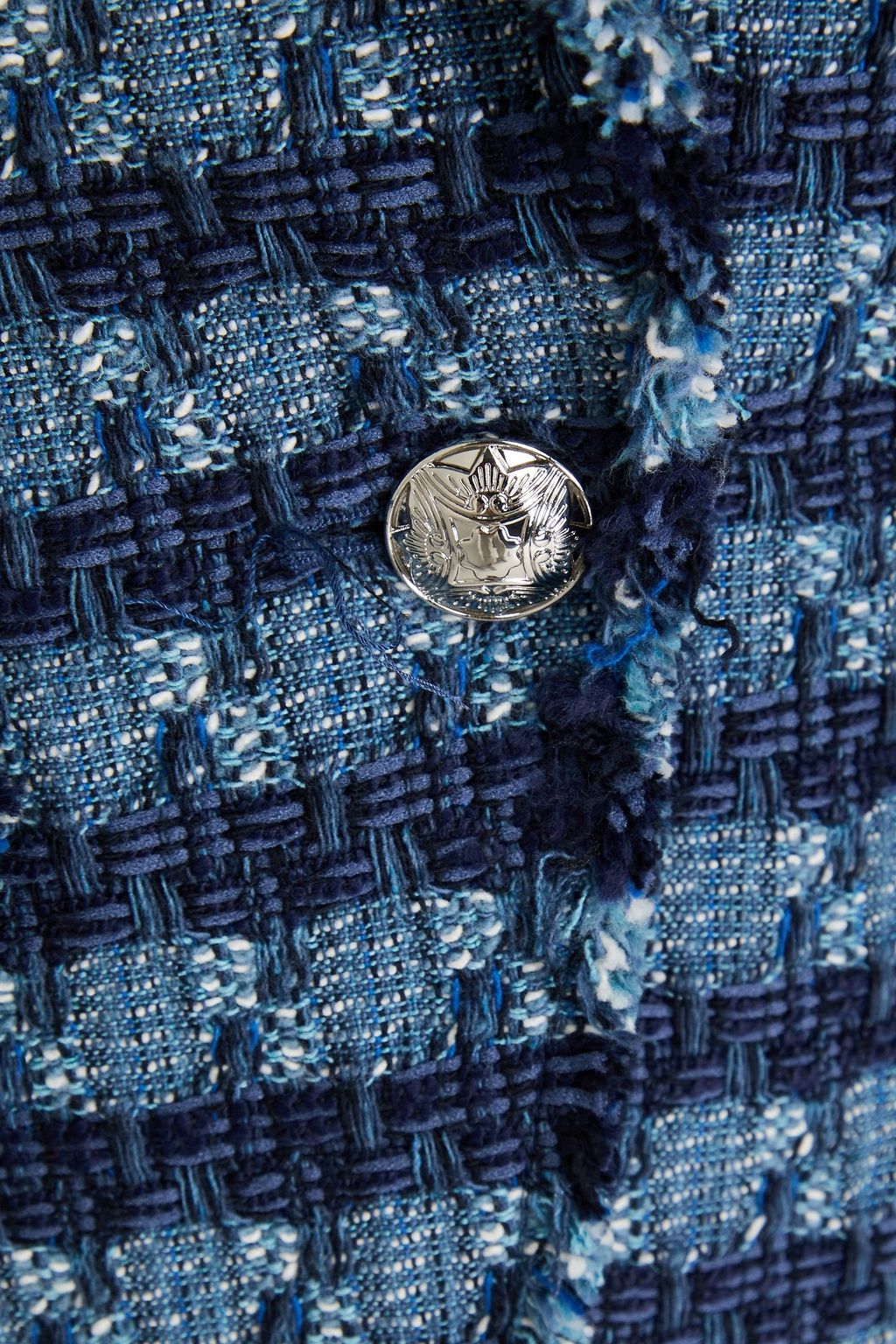 VERONICA BEARD Cutaway Dickey striped cotton-blend tweed blazer