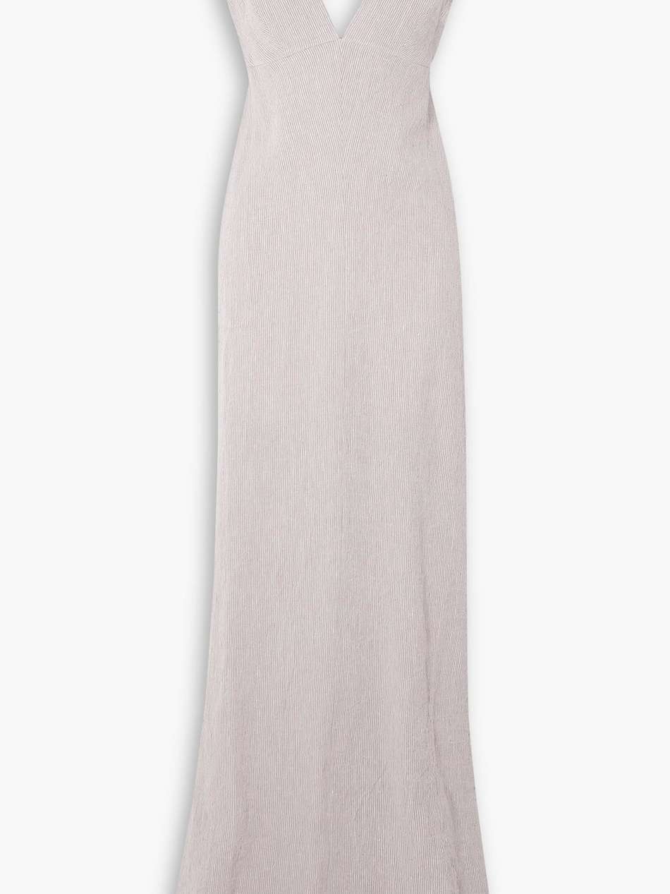 petra open-back striped linen maxi dress