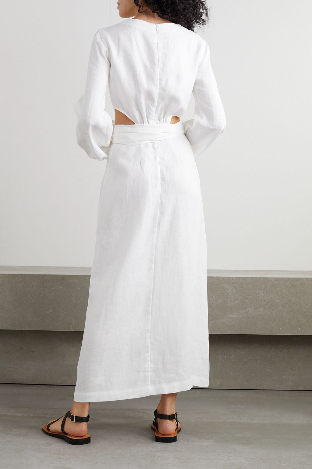 BONDI BORN Belize cutout linen-gauze maxi dress