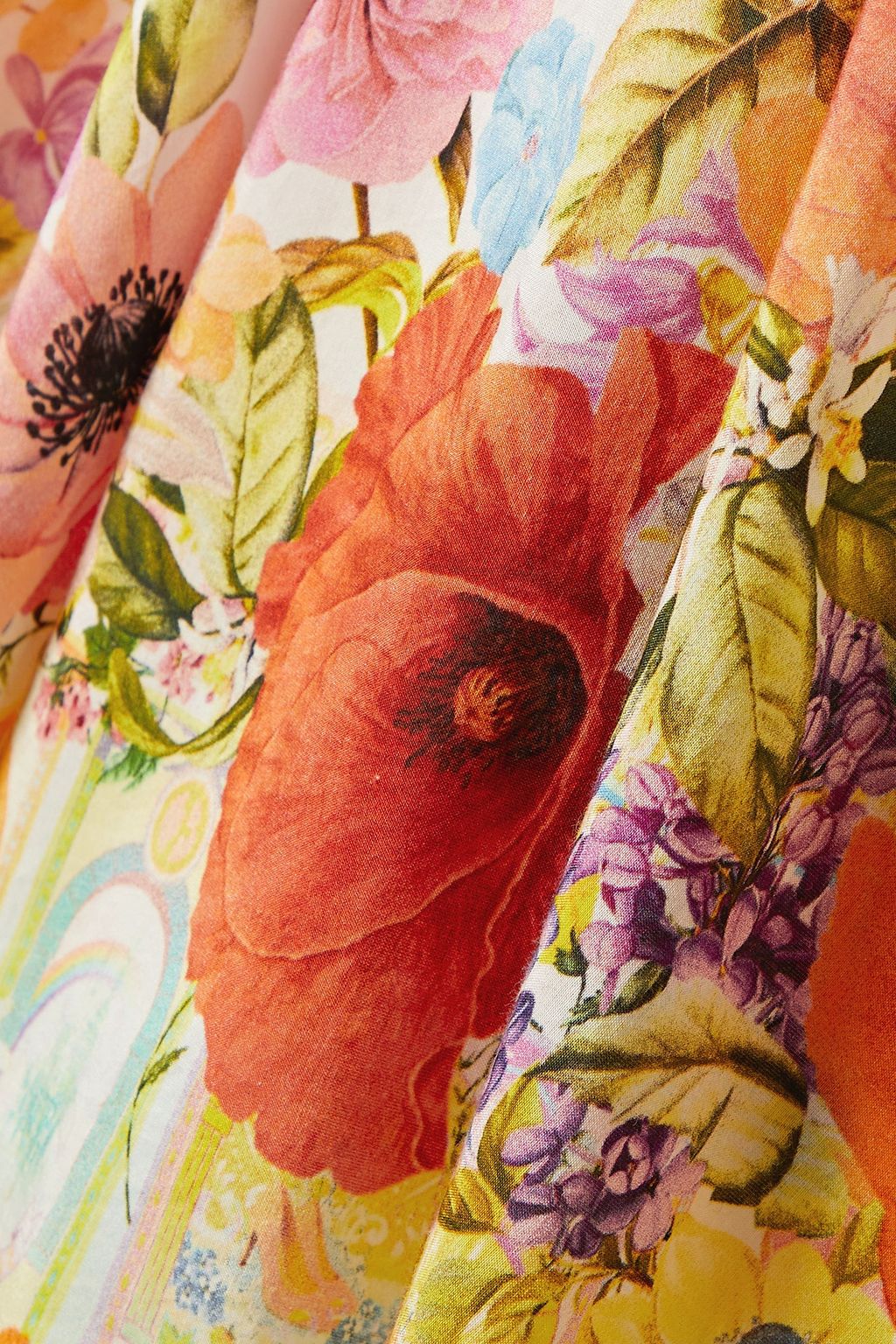 CAMILLA Minikleid aus Voile aus einer Baumwoll-Seidenmischung mit Kristallen und Print