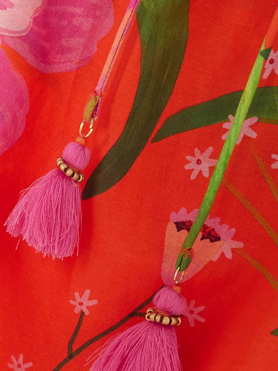 romantic garden and pop short strapless printed cotton coverup