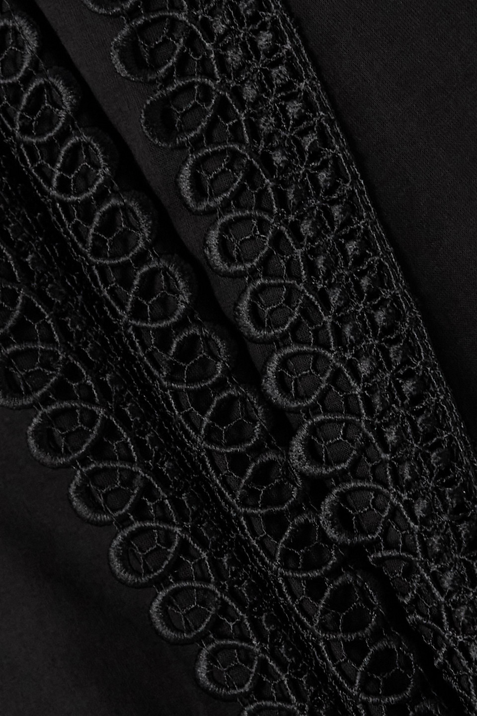 Charo Ruiz Viola Guipure Lace-trimmed Cotton-blend Voile Maxi Skirt In Black