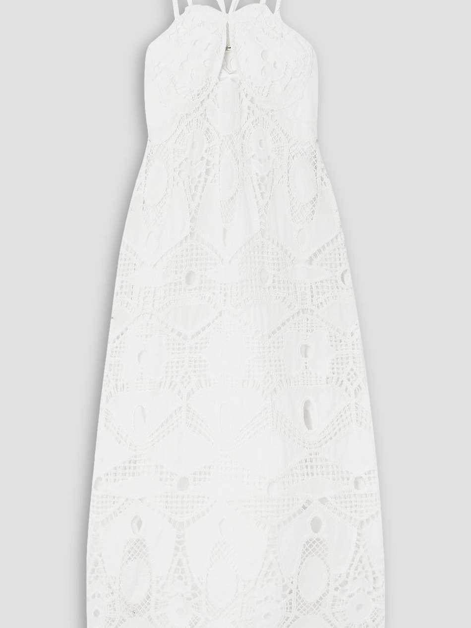 everly cutout crocheted cotton midi dress